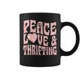平和の愛と倹約心と平和のシンボル。 コーヒーマグ
