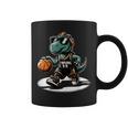 恐竜 バスケットボール T-Rex スポーツプレーヤー コーチ 面白い 男の子向け コーヒーマグ