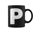 文字p 大文字 アルファベット モノグラム イニシャル コーヒーマグ
