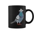 新聞帽子をかぶった鳩 コーヒーマグ