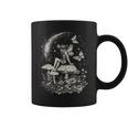 月と星の下のキノコに座る妖精 コーヒーマグ
