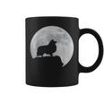 月と犬のシルエット シェルティーシェットランドシープドッグ コーヒーマグ