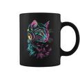 猫 動物 モチーフ 音楽 ヘッドホン イラスト 猫 コーヒーマグ