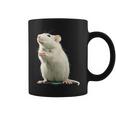 白いネズミが好きな人のための面白い見た目の白いネズミ コーヒーマグ