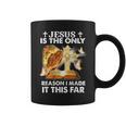 私がここまでたどり着いた唯一の理由はイエス様です コーヒーマグ