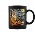面白いレトロなデザインの猫がギターを弾く 星月夜 コーヒーマグ