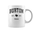 Burton Texas Tx ビンテージ アスレチック ブラックスポーツデザイン コーヒーマグ