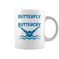 Butterfly Butterwhyバタフライバタフライファニー水泳チーム 長袖tシャツ コーヒーマグ