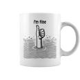 I'm Fine Thumbs Drowning Up メンズ レディース 皮肉なユーモア ジョーク コーヒーマグ