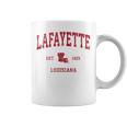 Lafayette ルイジアナ Laビンテージスポーツデザイン レッドプリント コーヒーマグ
