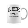 Lee Massachusetts Ma ビンテージ スポーツ デザイン ブラックプリント コーヒーマグ