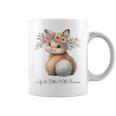 Life Is Better With Bunnies 水彩 ウサギ 花柄 ウサギ コーヒーマグ