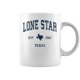 Lonetar Texas Tx ヴィンテージ アスレチック ネイビー スポーツデザイン コーヒーマグ