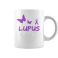 Lupus Warrior パープルバタフライ&リボン ポケット付き コーヒーマグ