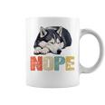Nope 眠るシベリアンハスキーデザイン 長袖tシャツ コーヒーマグ