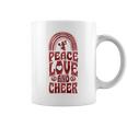 Peace Love And Cheer ボヘミアンレインボーチアリーダー コーヒーマグ