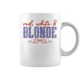 Red White And Blonde Western Country Cowgirl 4Th Of July Coffee Mug