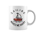Sailing Makes Me Happy レッド ヨット コーヒーマグ