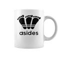 【バックプリント・背中側】アシデス Asides 足です。【変なデザイン屋さん】スポーツ ブランド パロディ 面白 コーヒーマグ