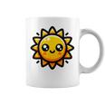 かわいい 漫画 太陽 放射 オレンジ イエロー 愛らしい コーヒーマグ