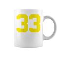 イエローナンバー33 背面 スポーツチーム ジャージ番号 コーヒーマグ