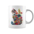 カラフル 花 猫 コーヒーマグ