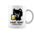 クマ ビール ドット絵 かわいい レトロ コーヒーマグ