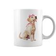 コケットボウ ラブラドールレトリバー 犬 ラボ ママ ピンクリボン 女の子 コーヒーマグ