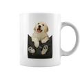 ゴールデンレトリバー ポケットに入った子犬 長袖tシャツ コーヒーマグ
