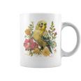 セキセイインコ 鳥 ママ セキセイインコ オウム ヴィンテージフラワー コーヒーマグ