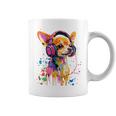 チワワの恋人 ポップアート ヘッドフォンを着て おもしろい チワワ 長袖tシャツ コーヒーマグ