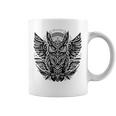 トライバル グレートフクロウ トーテム タトゥー 幾何学模様 コーヒーマグ