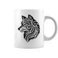 トライバルウルフ ポリネシア部族 マオリ柄 オオカミ コーヒーマグ