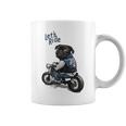 バイクに乗る面白いパグ犬レッツライド コーヒーマグ