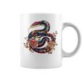 パイソン 蛇 フローラルボール パイソン タトゥーフラワー 蛇好き コーヒーマグ