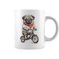 パグ いぬ イラスト パグ好き 犬好き 自転車 かわいい おもしろ レトロ かっこいい コーヒーマグ