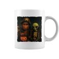 ビッグフットエイリアン 面白い ハロウィン トリック ドア カメラビュー 長袖tシャツ コーヒーマグ