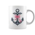 ピンクリボンボウコケット付きマリンアンカー。 コーヒーマグ