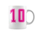 ピンク色背番号 10 チーム短大スポーツピンク色背番号付きユニフォーム コーヒーマグ