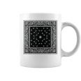 ホワイトブラックバンダナプリントtシャツ ペイズリー柄 コーヒーマグ