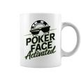 ポーカーフェイス活性化テキサスホールデムポーカーカード愛好家。 コーヒーマグ
