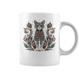マンダラデザインのかわいい猫の曼荼羅。 長袖tシャツ コーヒーマグ