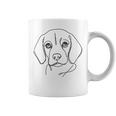 ラインアートお父さんママ犬-ビーグル コーヒーマグ