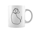 ラインタトゥー、ラインアートtシャツ、ミニマリストな犬のモチーフ コーヒーマグ