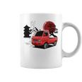 レトロな赤いミニトラックと日本の夕日。 長袖tシャツ コーヒーマグ