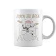 ロックンロール キャットドラム ヴィンテージ Rock Cat Drummer Art Back コーヒーマグ