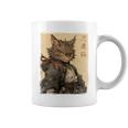 ヴィンテージ 日本の風景 侍 猫 漢字 Art Back コーヒーマグ