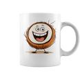 幸せな笑顔のココナッツの顔の漫画 長袖tシャツ コーヒーマグ
