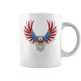 愛国的なアメリカ国旗イーグル 7月4日 バックプリント アメリカン コーヒーマグ