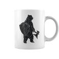 斧と盾を持った熊 中世の熊 バイキング コーヒーマグ